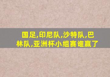 国足,印尼队,沙特队,巴林队,亚洲杯小组赛谁赢了
